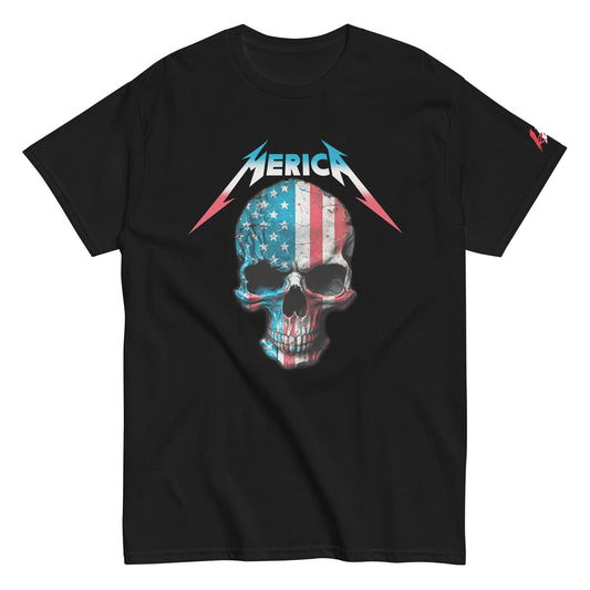 merica american flag skull metal tshirt rwb