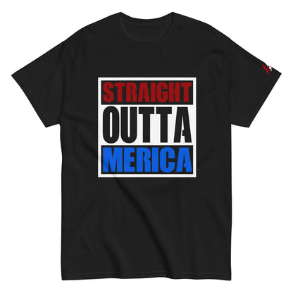 straight outta merica red white brutal tshirt