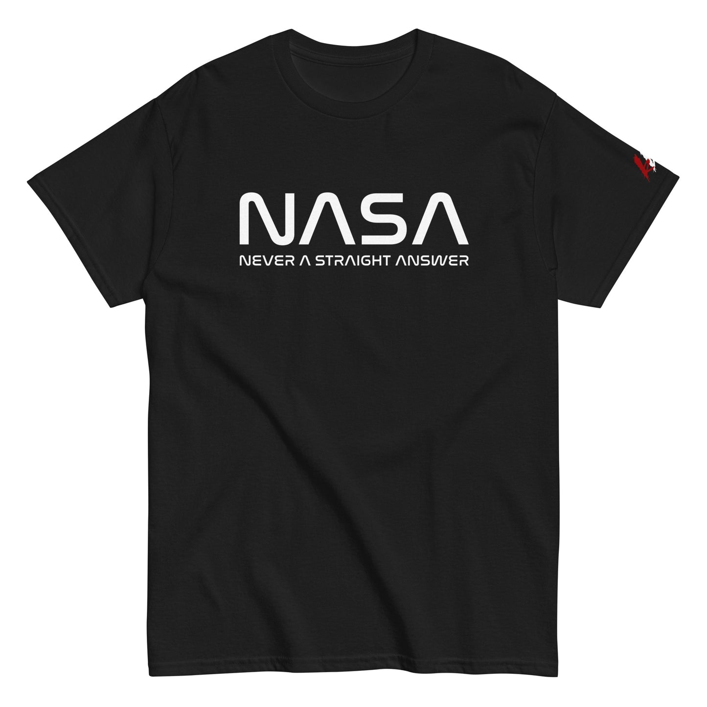 nasa never a straight answer red white brutal tshirt conspiracy