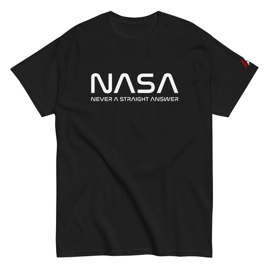 nasa never a straight answer red white brutal tshirt conspiracy