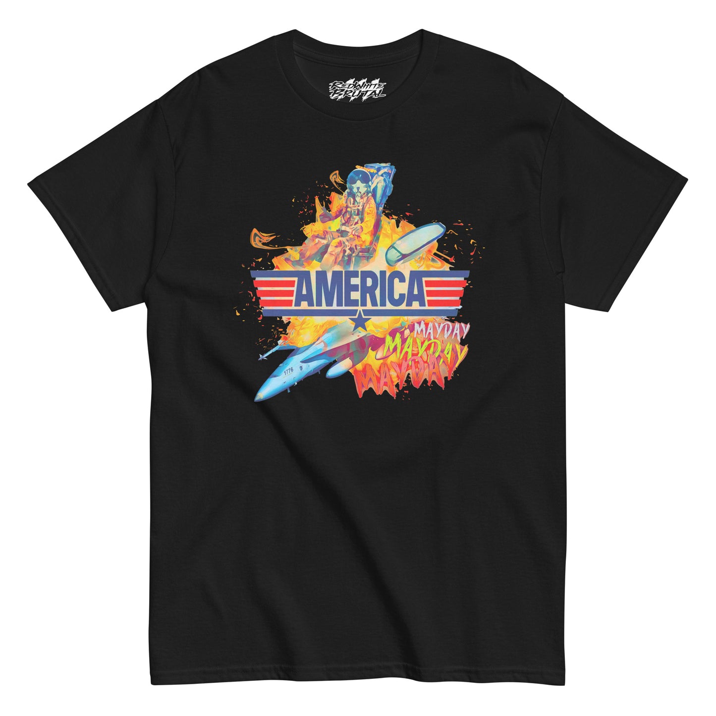 america top gun going down mayday tshirt funny patriotic