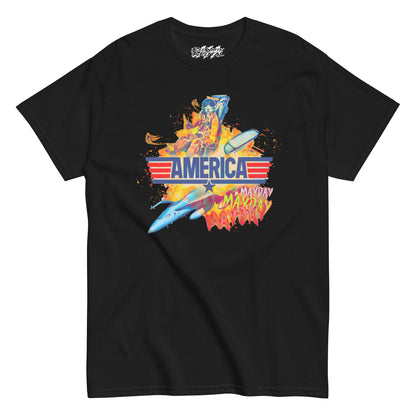 america top gun going down mayday tshirt funny patriotic