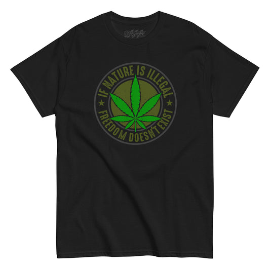 if nature is illegal freedom doesnt exist funny weed shirt