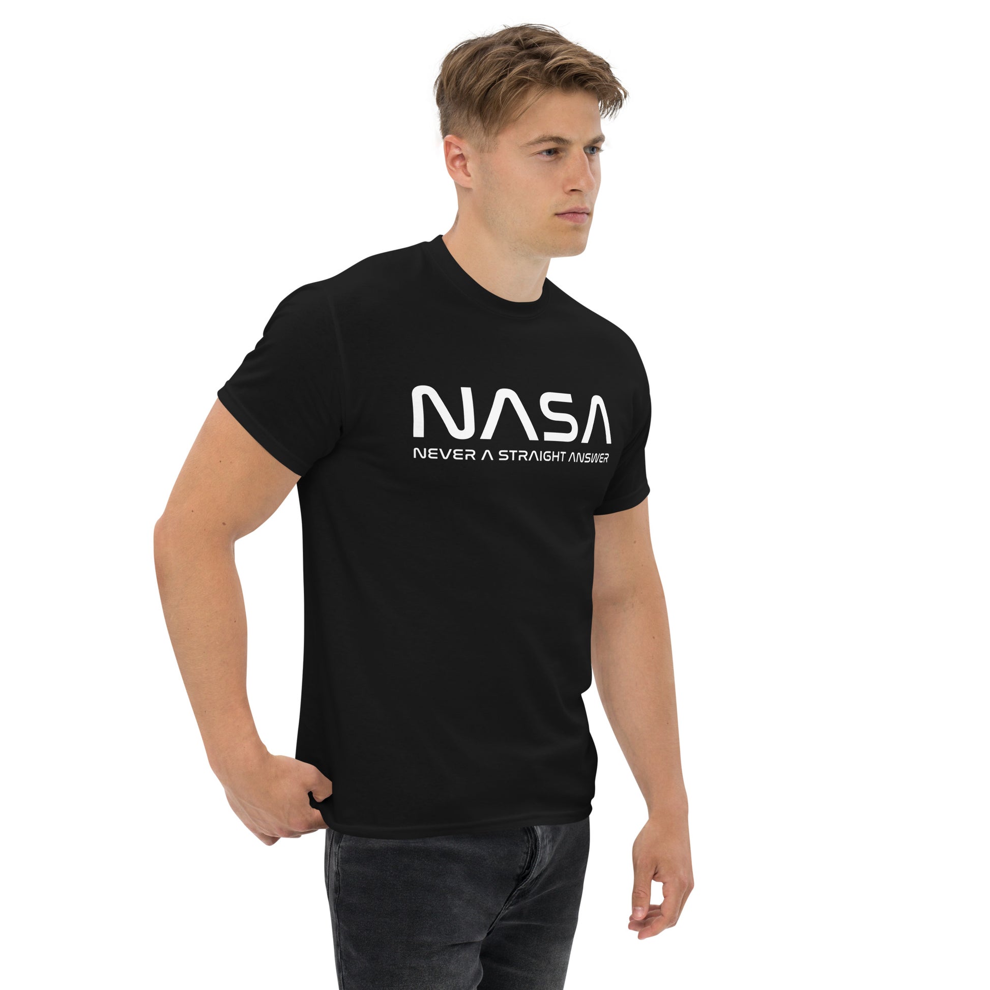 nasa never a straight answer red white brutal tshirt conspiracy funny rwb