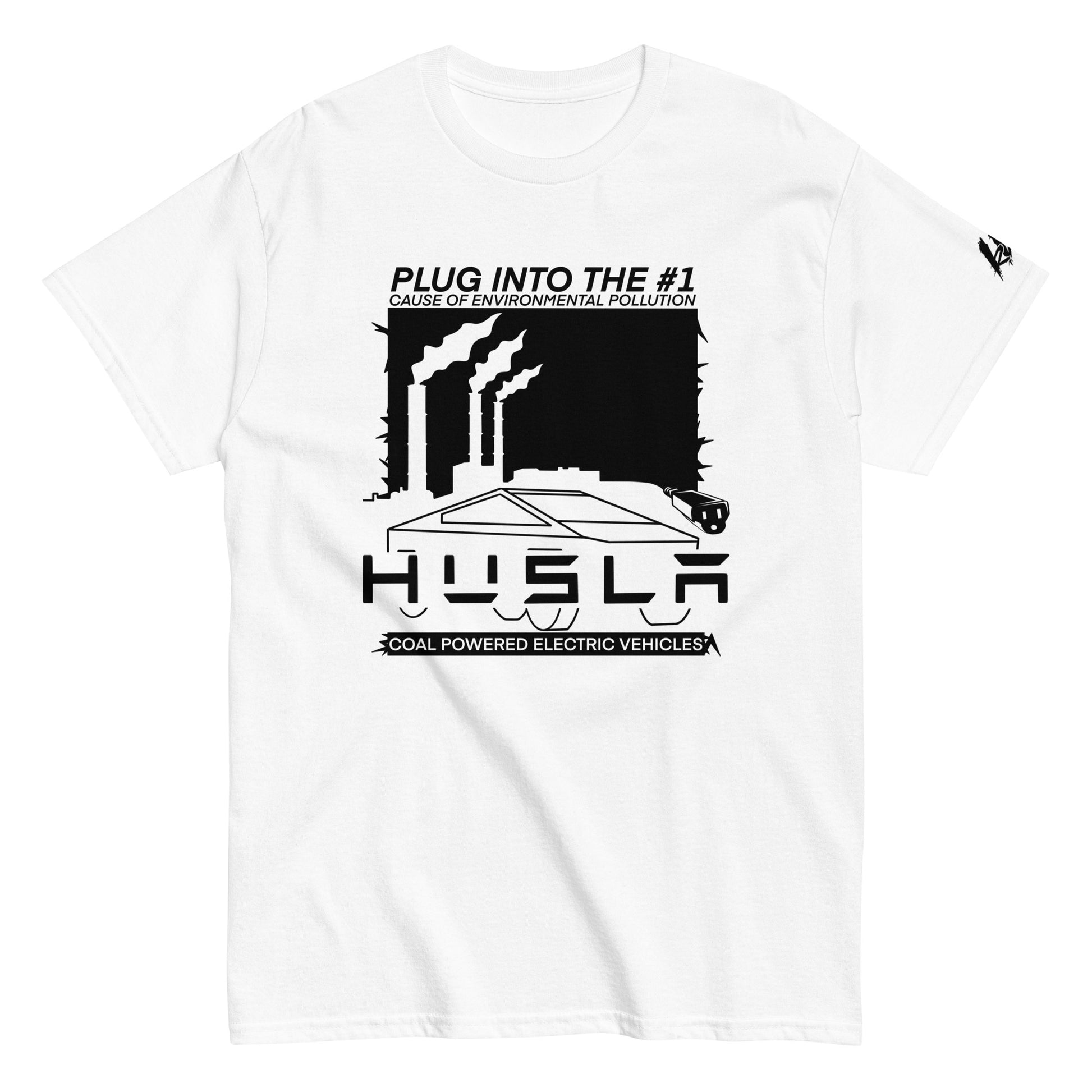 husla environmental pollution tshirt coal powered electric tesla funny